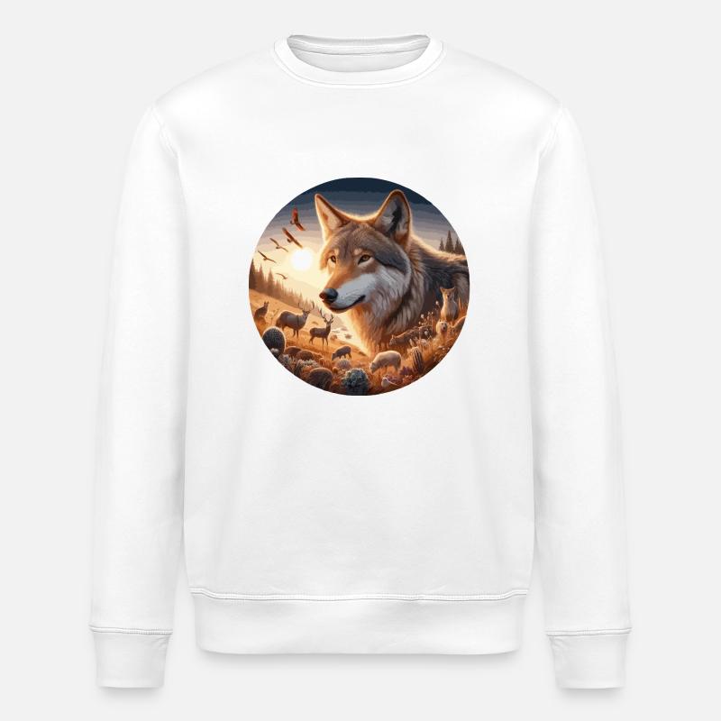 Wolf auf der Heide - Stanley/Stella Unisex Bio-Sweatshirt ROLLER - Weiß