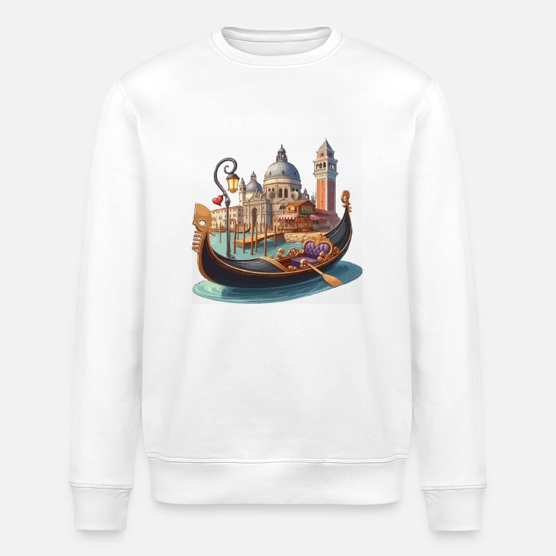 Gondelbahn von Venedig - Stanley/Stella Unisex Bio-Sweatshirt ROLLER - Weiß