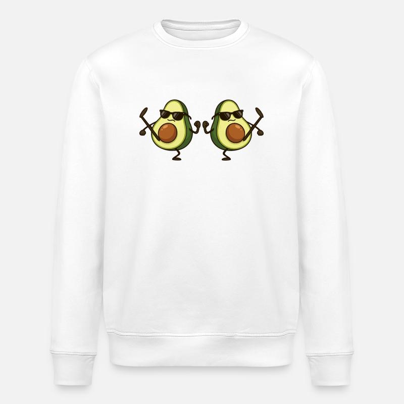 Avocado Karate 2 - Stanley/Stella ROLLER Unisex Organic Sweatshirt - white