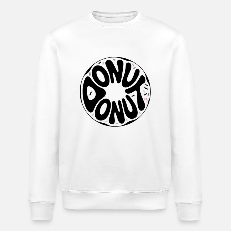 Donut - Cool Donut Logo - Stanley/Stella ROLLER Unisex Organic Sweatshirt - white
