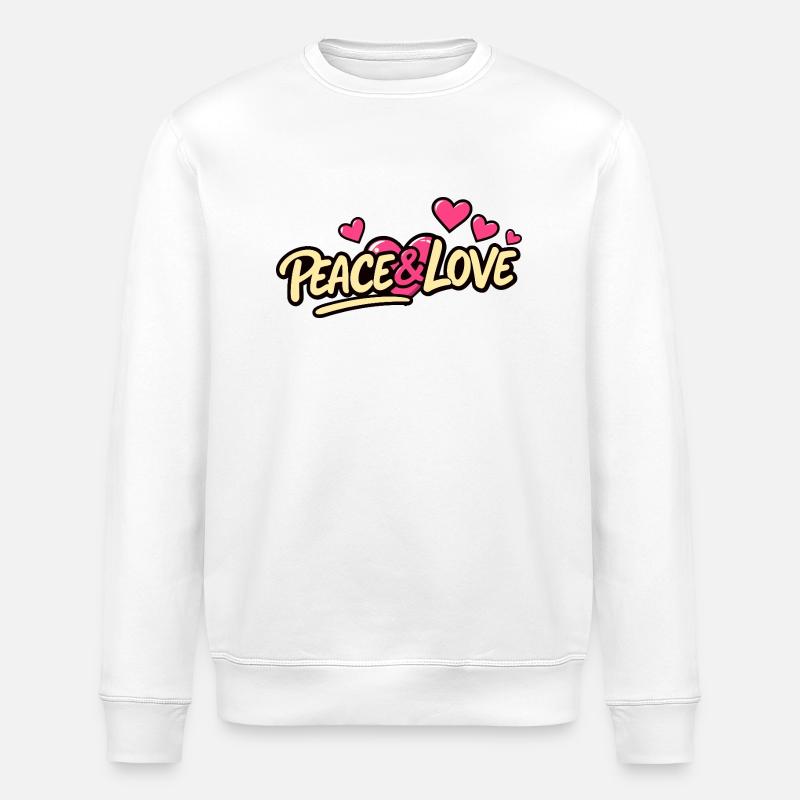Paix et amour - Sweat bio ROLLER Stanley/Stella Unisexe - blanc
