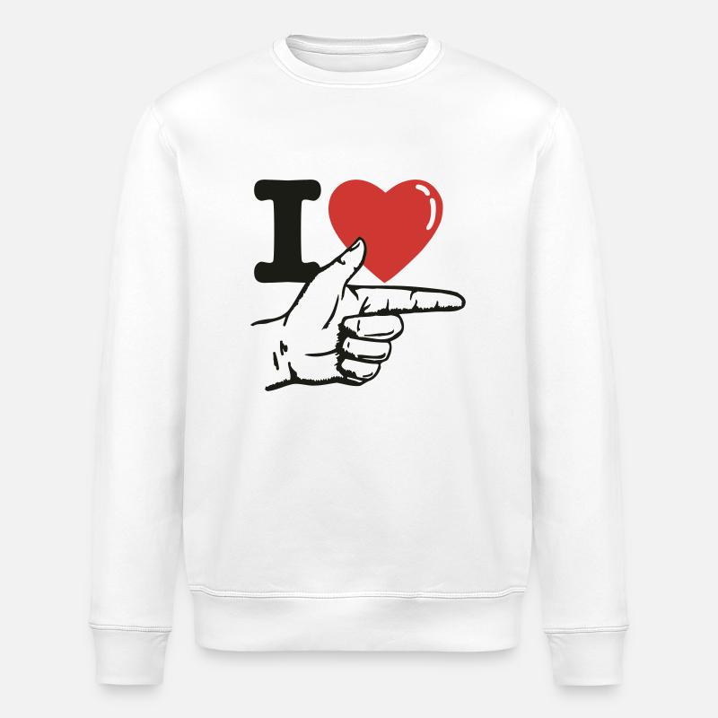 I heart him - Stanley/Stella Unisex Bio-Sweatshirt ROLLER - Weiß