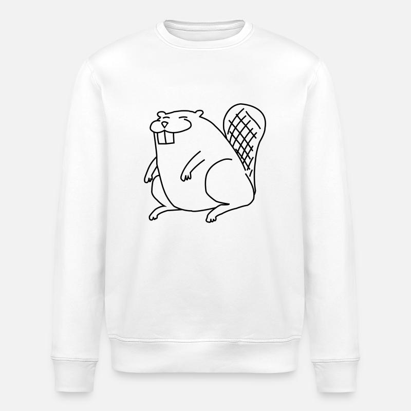 Trash Beaver - Stanley/Stella Unisex Bio-Sweatshirt ROLLER - Weiß