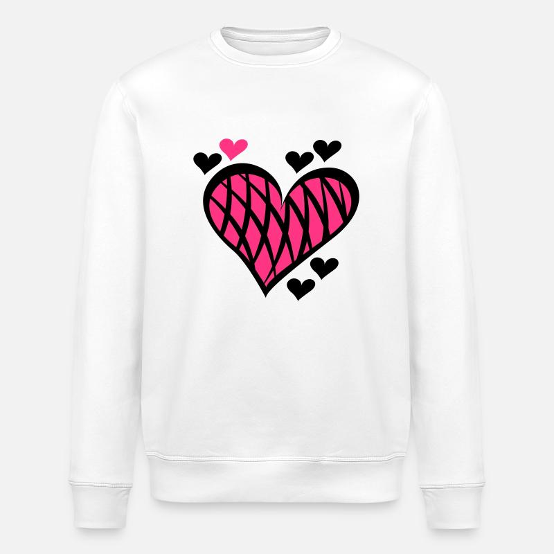 Herz Motiv - Sweat bio ROLLER Stanley/Stella Unisexe - blanc