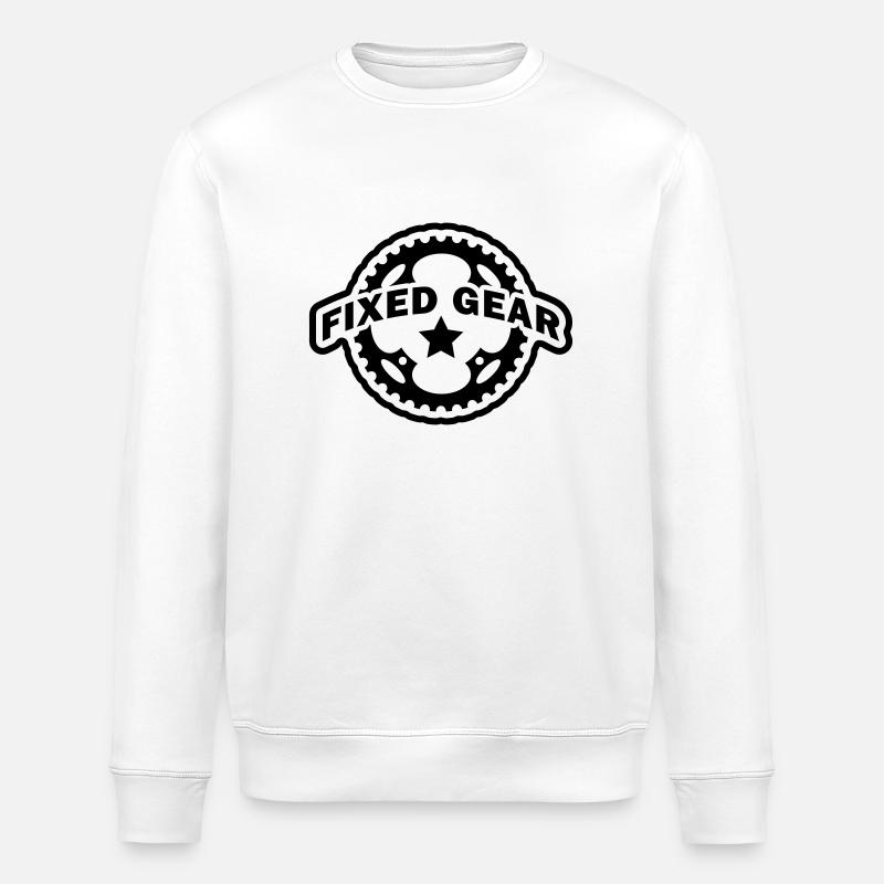 Fixed Gear Fixie Chainring - Stanley/Stella ROLLER Unisex Organic Sweatshirt - white