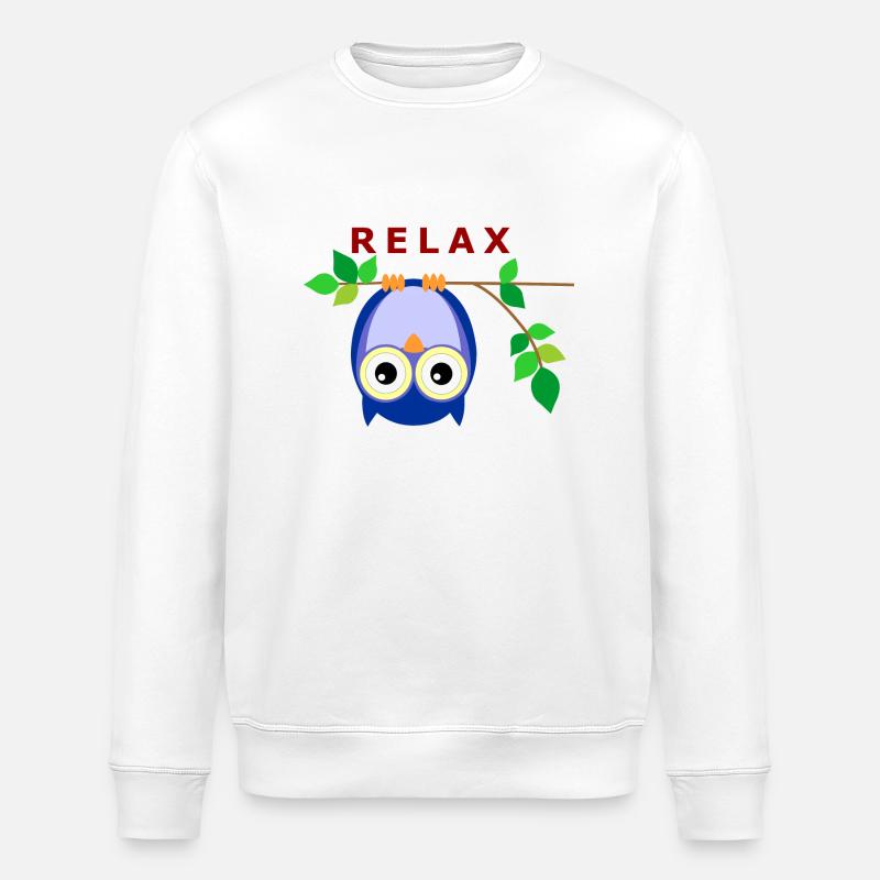 Eule - Relax - Stanley/Stella Unisex Bio-Sweatshirt ROLLER - Weiß