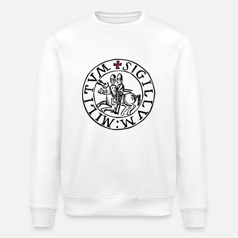 templar knights seal - Stanley/Stella Unisex Bio-Sweatshirt ROLLER - Weiß