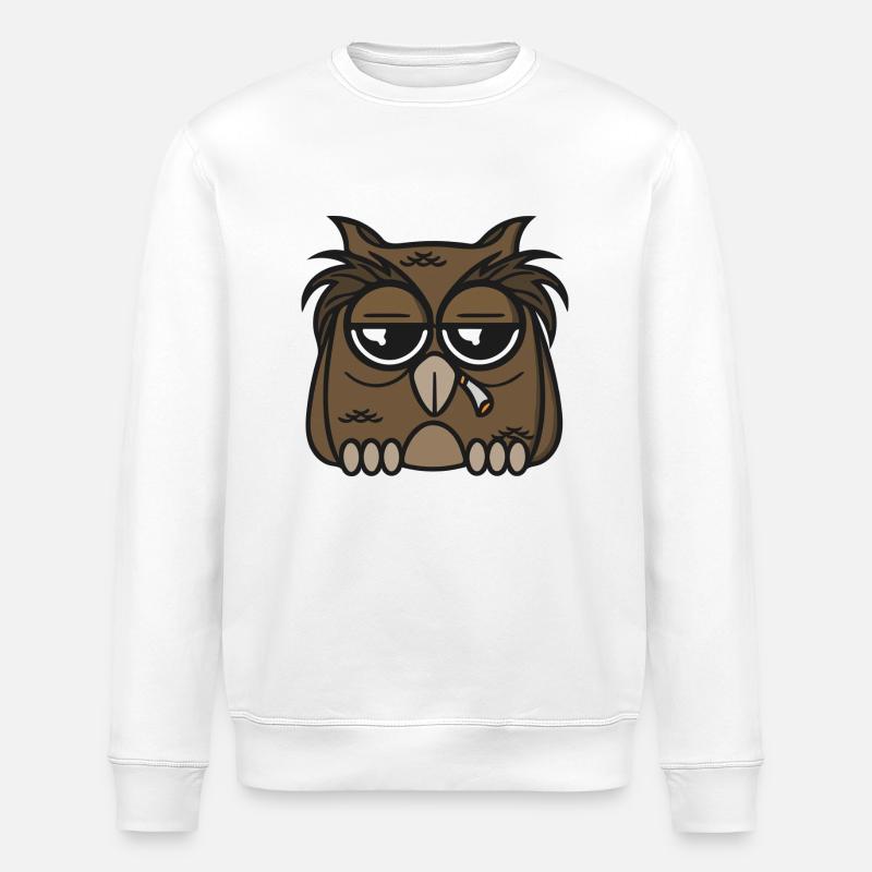 Eule - Stanley/Stella Unisex Bio-Sweatshirt ROLLER - Weiß