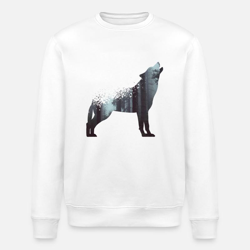 Wolf Wald - Stanley/Stella Unisex Bio-Sweatshirt ROLLER - Weiß