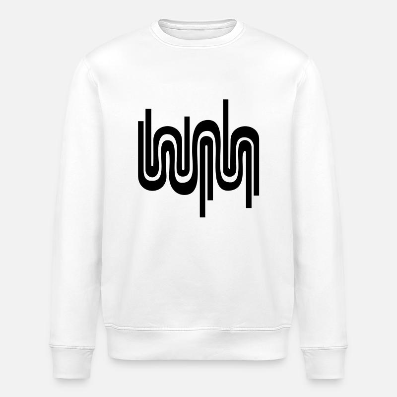 Abstract wave / 70s pattern - Stanley/Stella ROLLER Unisex Organic Sweatshirt - white