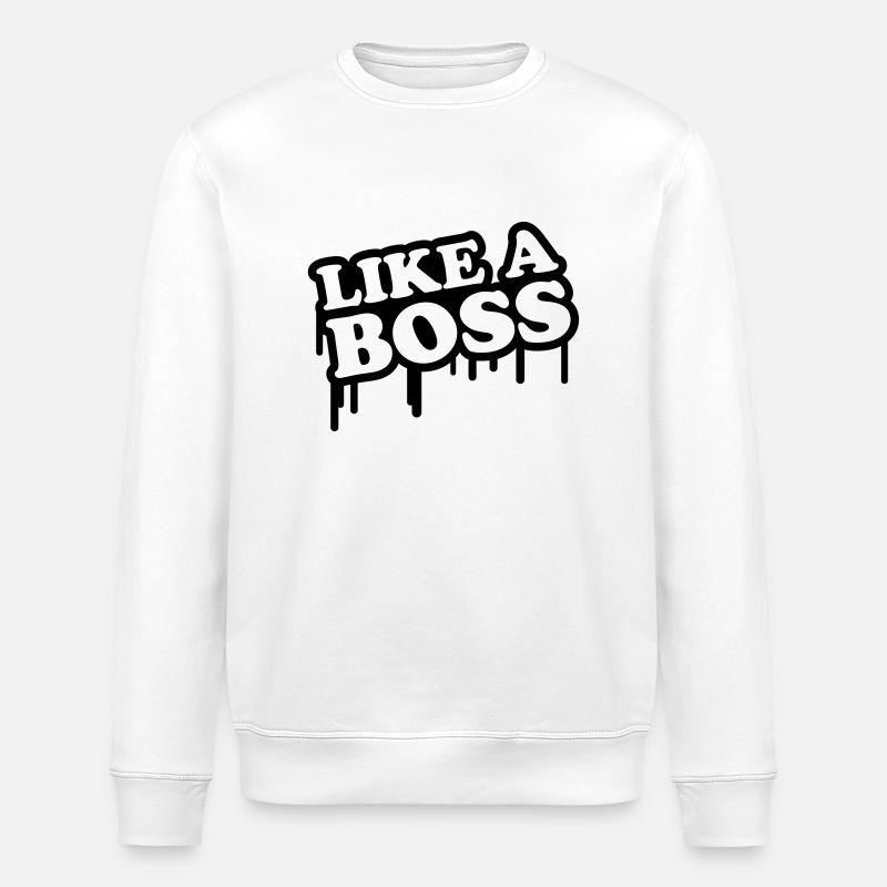 like_a_boss_logo_c1 - Stanley/Stella ROLLER Unisex Organic Sweatshirt - white