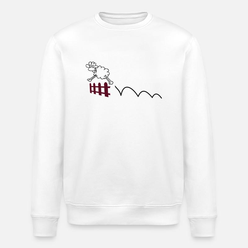 Chattering sheep - Stanley/Stella ROLLER Unisex Organic Sweatshirt - white