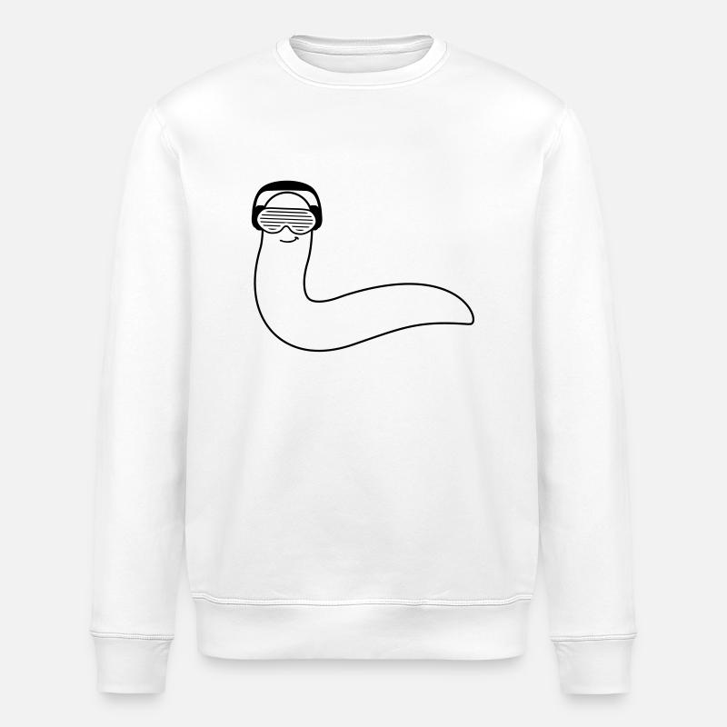 funky_dj_worm - Stanley/Stella ROLLER Unisex Organic Sweatshirt - white