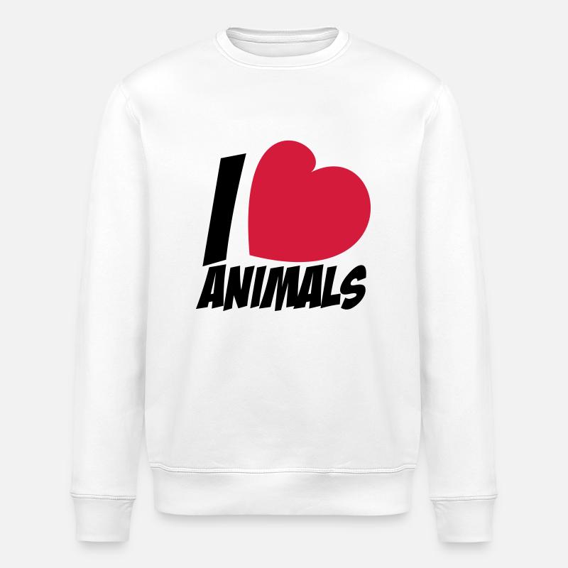 I love animals - Sweat bio ROLLER Stanley/Stella Unisexe - blanc