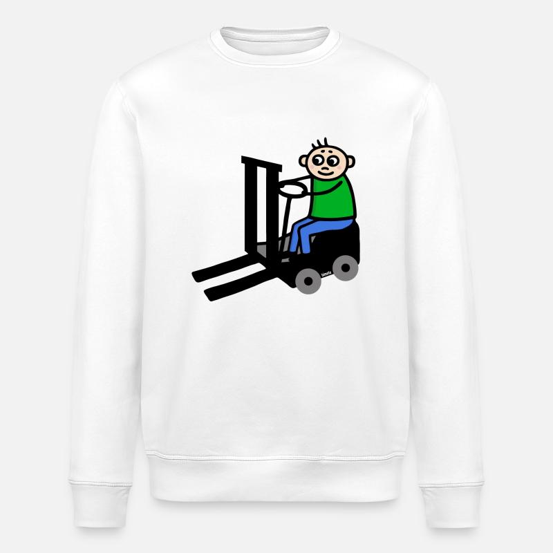 Forklift driver - Stanley/Stella ROLLER Unisex Organic Sweatshirt - white