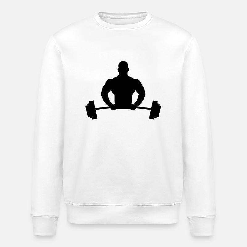 Bodybuilder Logo - Stanley/Stella Unisex Bio-Sweatshirt ROLLER - Weiß