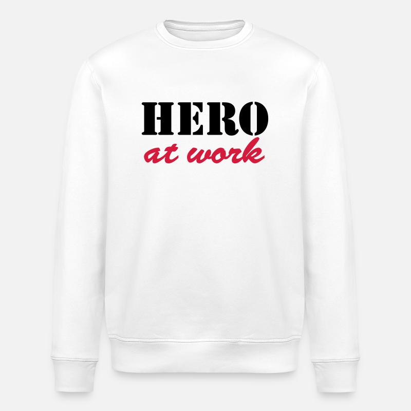 Hero at work - Stanley/Stella ROLLER Unisex Organic Sweatshirt - white