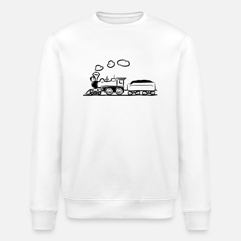 dampflok lok railroad western comic - Stanley/Stella ROLLER Unisex Organic Sweatshirt - white