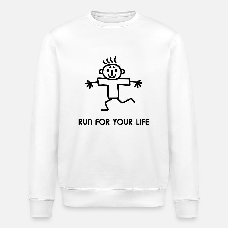 Strichmännchen run - Stanley/Stella Unisex Bio-Sweatshirt ROLLER - Weiß