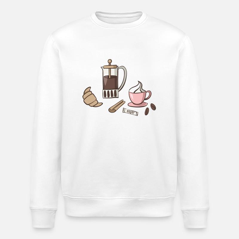 breakfast - Stanley/Stella ROLLER Unisex Organic Sweatshirt - white