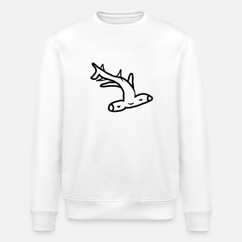 Hammerhead Shark - Pisces - Stanley/Stella ROLLER Unisex Organic Sweatshirt - white