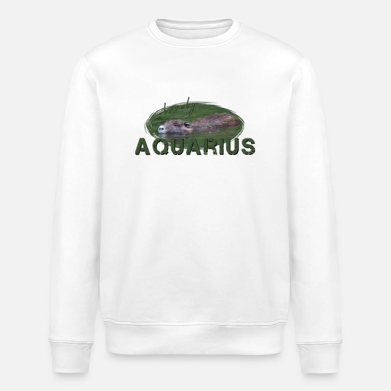Wassermann Sternzeichen Wassermann Aquarius - Stanley/Stella Unisex Bio-Sweatshirt ROLLER - Weiß