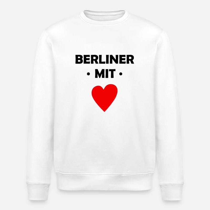 Berliner mit Herz - Stanley/Stella Unisex Bio-Sweatshirt ROLLER - Weiß