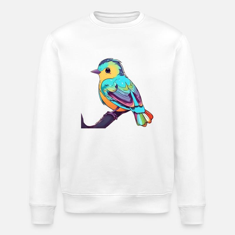 Bunter Piepmatz - Stanley/Stella Unisex Bio-Sweatshirt ROLLER - Weiß