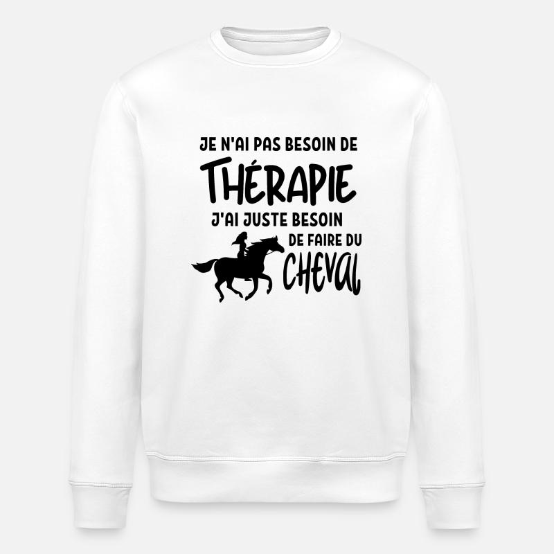 Faire du cheval dressage - Sweat bio ROLLER Stanley/Stella Unisexe - blanc