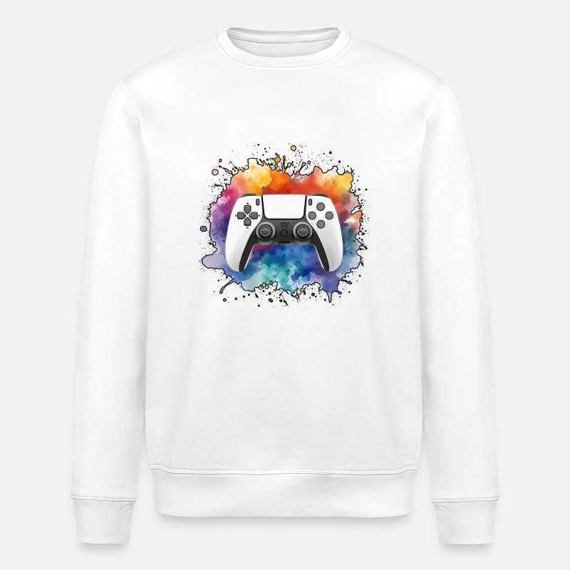 Controller art attack - Mix 02 - Stanley/Stella ROLLER Unisex Organic Sweatshirt - white