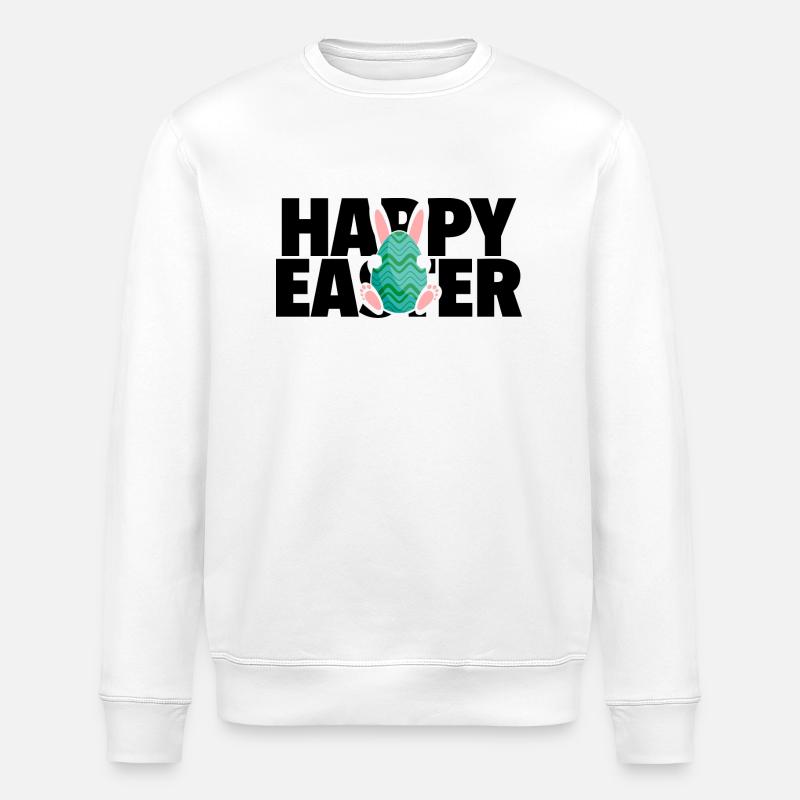 Joyeuse Pâques / Happy Easter - Sweat bio ROLLER Stanley/Stella Unisexe - blanc