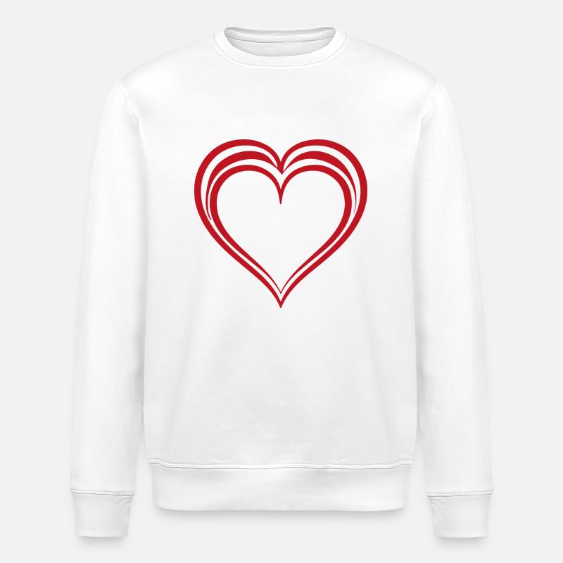 Herz - Stanley/Stella Unisex Bio-Sweatshirt ROLLER - Weiß