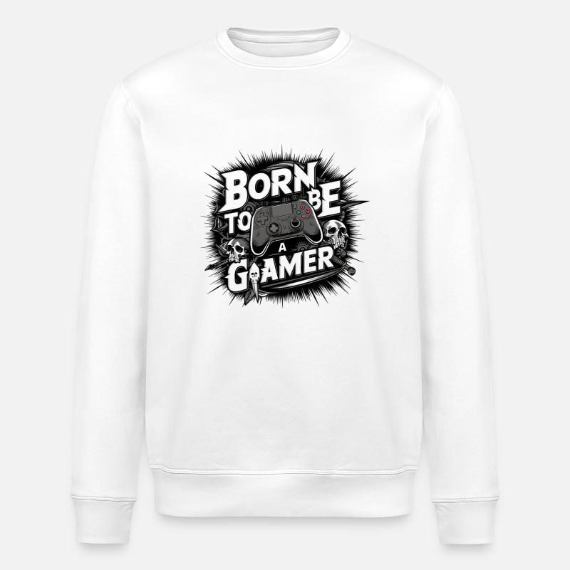 né pour etre gamer - Sweat bio ROLLER Stanley/Stella Unisexe - blanc