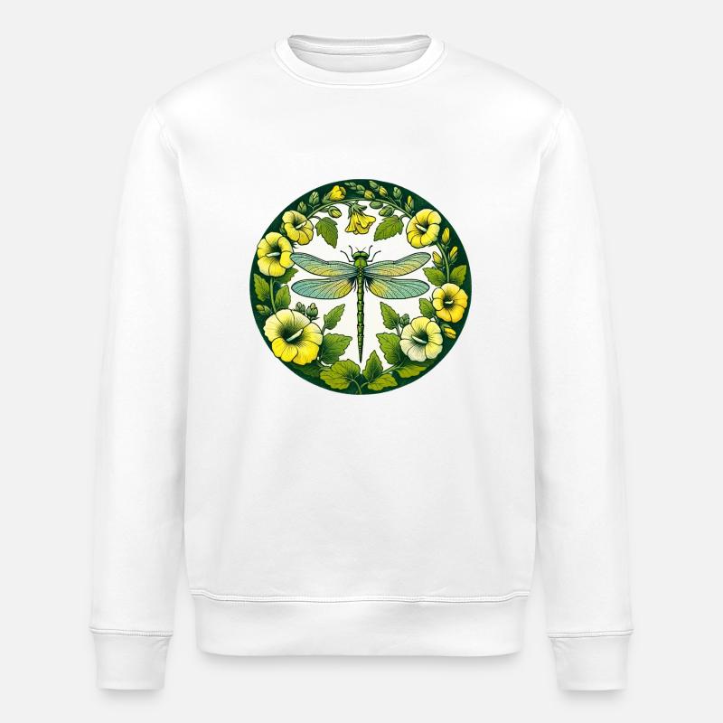 Libellule verte - Sweat bio ROLLER Stanley/Stella Unisexe - blanc