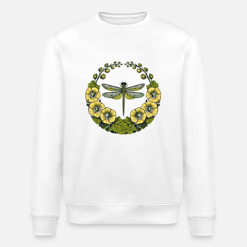 Libellule verte - Sweat bio ROLLER Stanley/Stella Unisexe - blanc