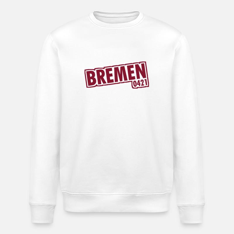 Bremen - 0421 - Vorwahl - Stanley/Stella Unisex Bio-Sweatshirt ROLLER - Weiß