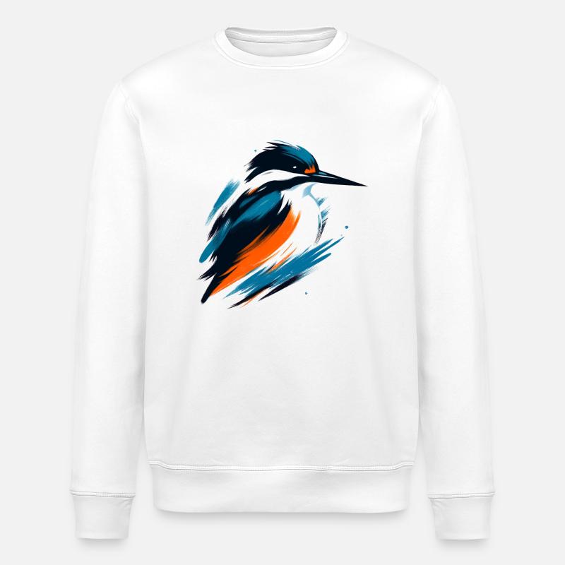 Martin-pêcheur dynamique - Sweat bio ROLLER Stanley/Stella Unisexe - blanc