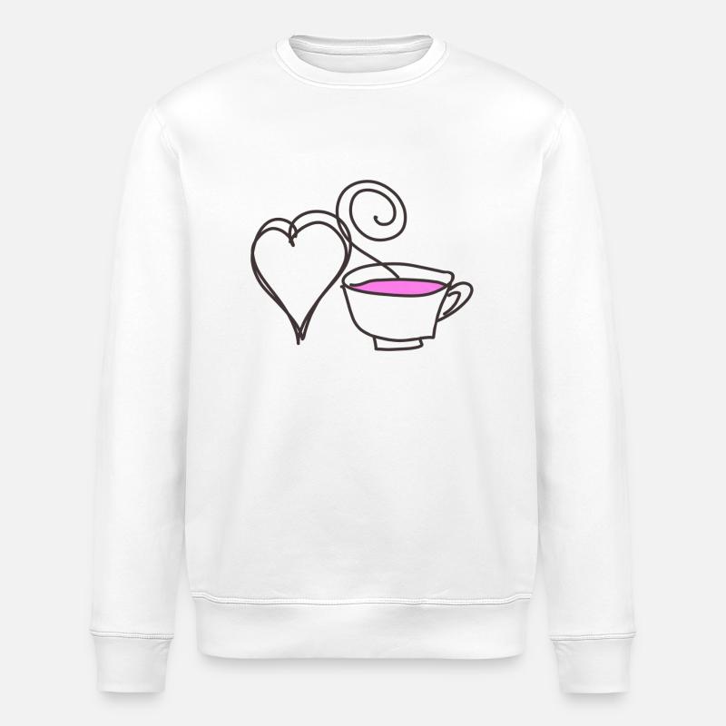 Kaffee nit Herz - Stanley/Stella Unisex Bio-Sweatshirt ROLLER - Weiß