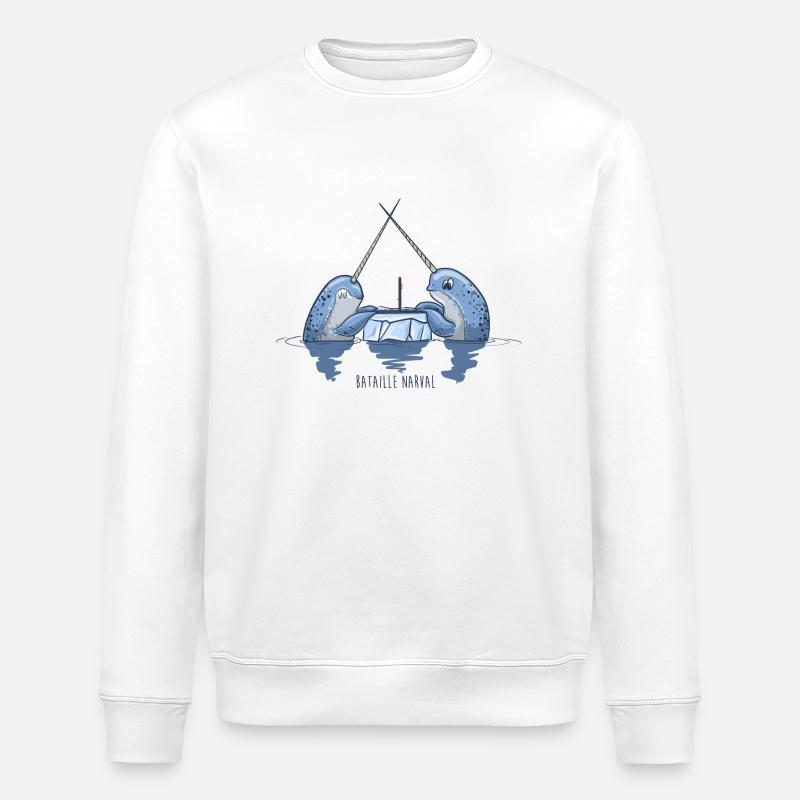 Bataille narval - Sweat bio ROLLER Stanley/Stella Unisexe - blanc