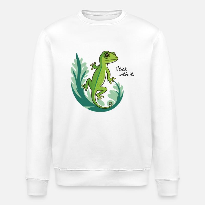 Stick with it - Gecko - Stanley/Stella ROLLER Unisex Organic Sweatshirt - white