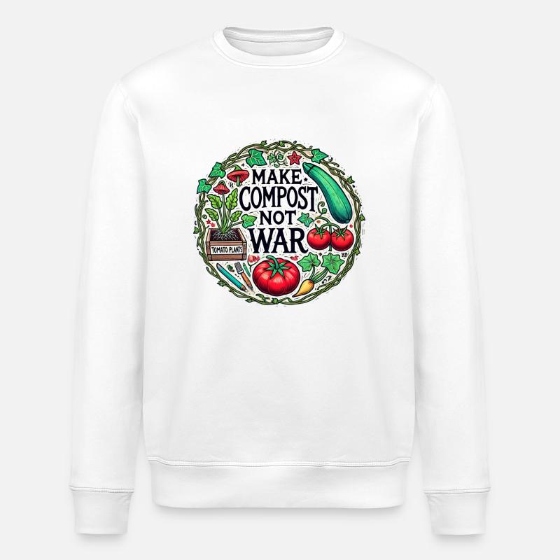 Kompost statt Krieg machen - Stanley/Stella Unisex Bio-Sweatshirt ROLLER - Weiß