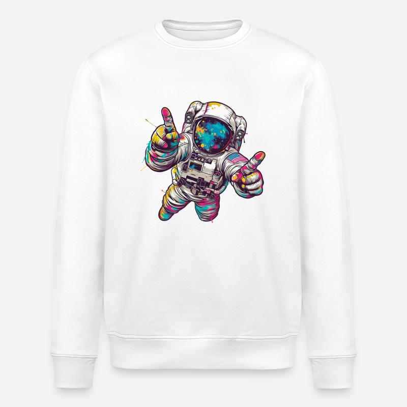 GOOG ASTRONAUT - Stanley/Stella Unisex Bio-Sweatshirt ROLLER - Weiß
