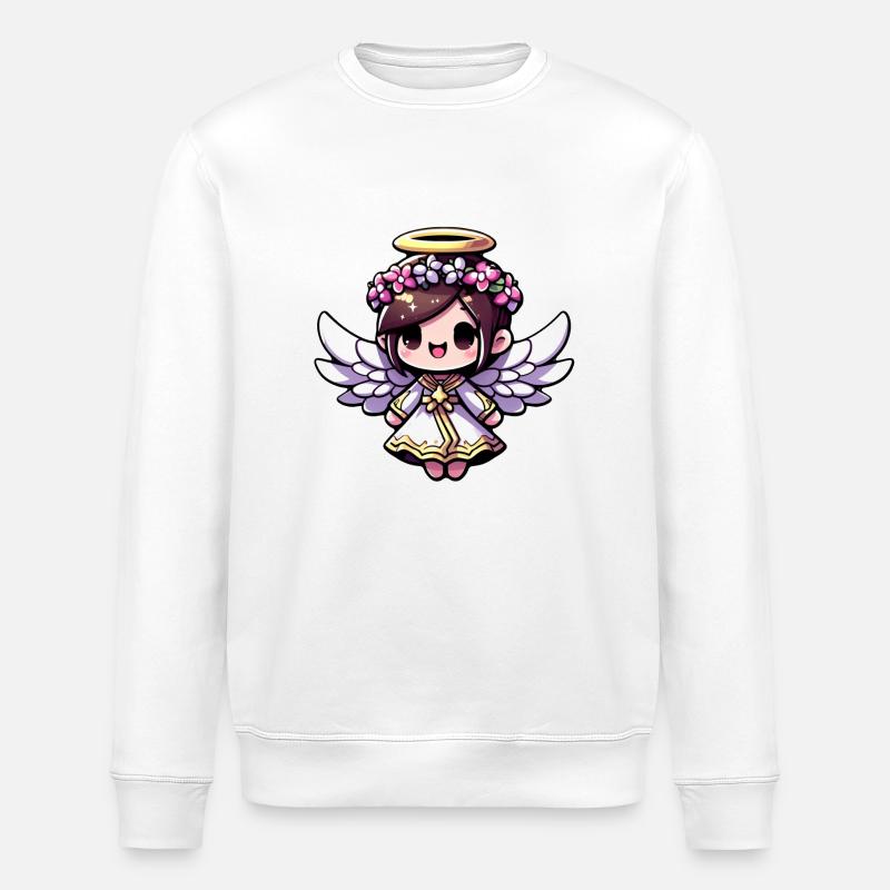 Ätherisches Engels-Chibi - Engel, niedlich, entzückend - Stanley/Stella Unisex Bio-Sweatshirt ROLLER - Weiß