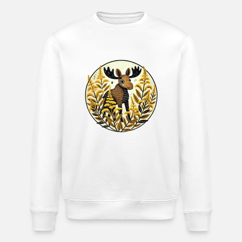 Moose - Stanley/Stella ROLLER Unisex Organic Sweatshirt - white