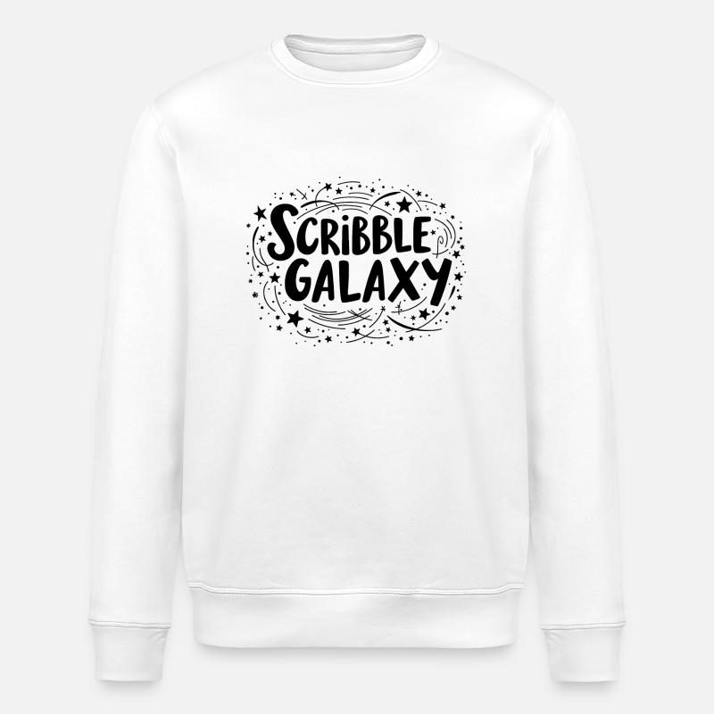 SCRIBBLE GALAXY - Stanley/Stella ROLLER Unisex Organic Sweatshirt - white