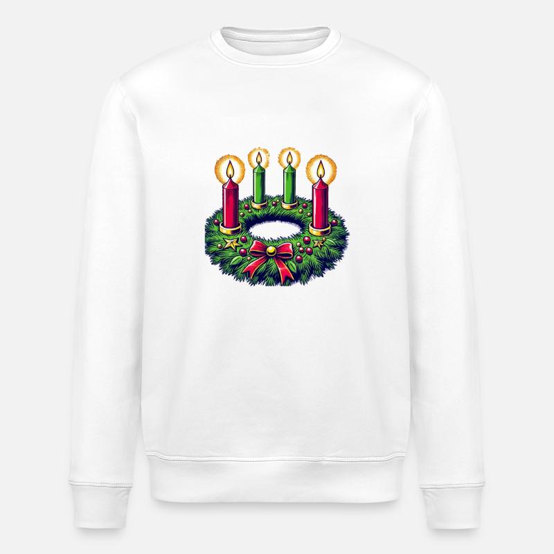 adventskranz - Stanley/Stella Unisex Bio-Sweatshirt ROLLER - Weiß