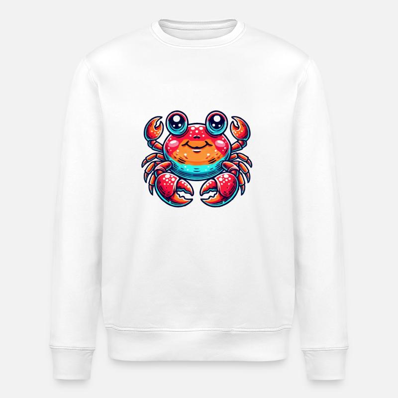 crab - Stanley/Stella ROLLER Unisex Organic Sweatshirt - white