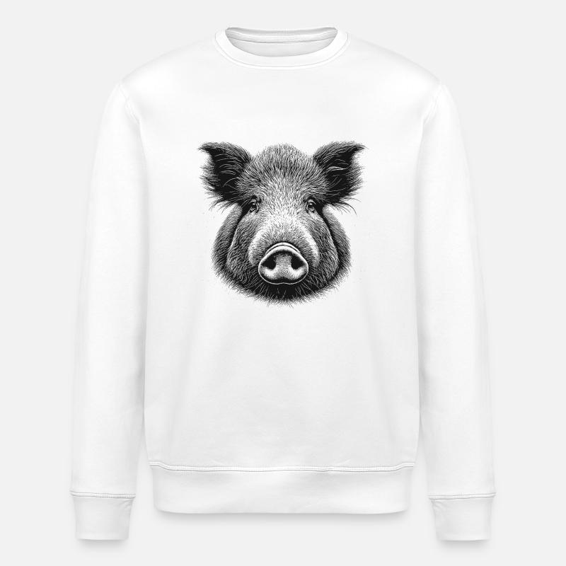 Sanglier - Sweat bio ROLLER Stanley/Stella Unisexe - blanc