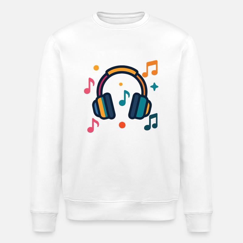 Casque et notes - Sweat bio ROLLER Stanley/Stella Unisexe - blanc