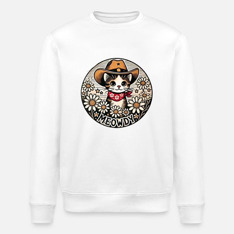 Miauige Katze - Stanley/Stella Unisex Bio-Sweatshirt ROLLER - Weiß